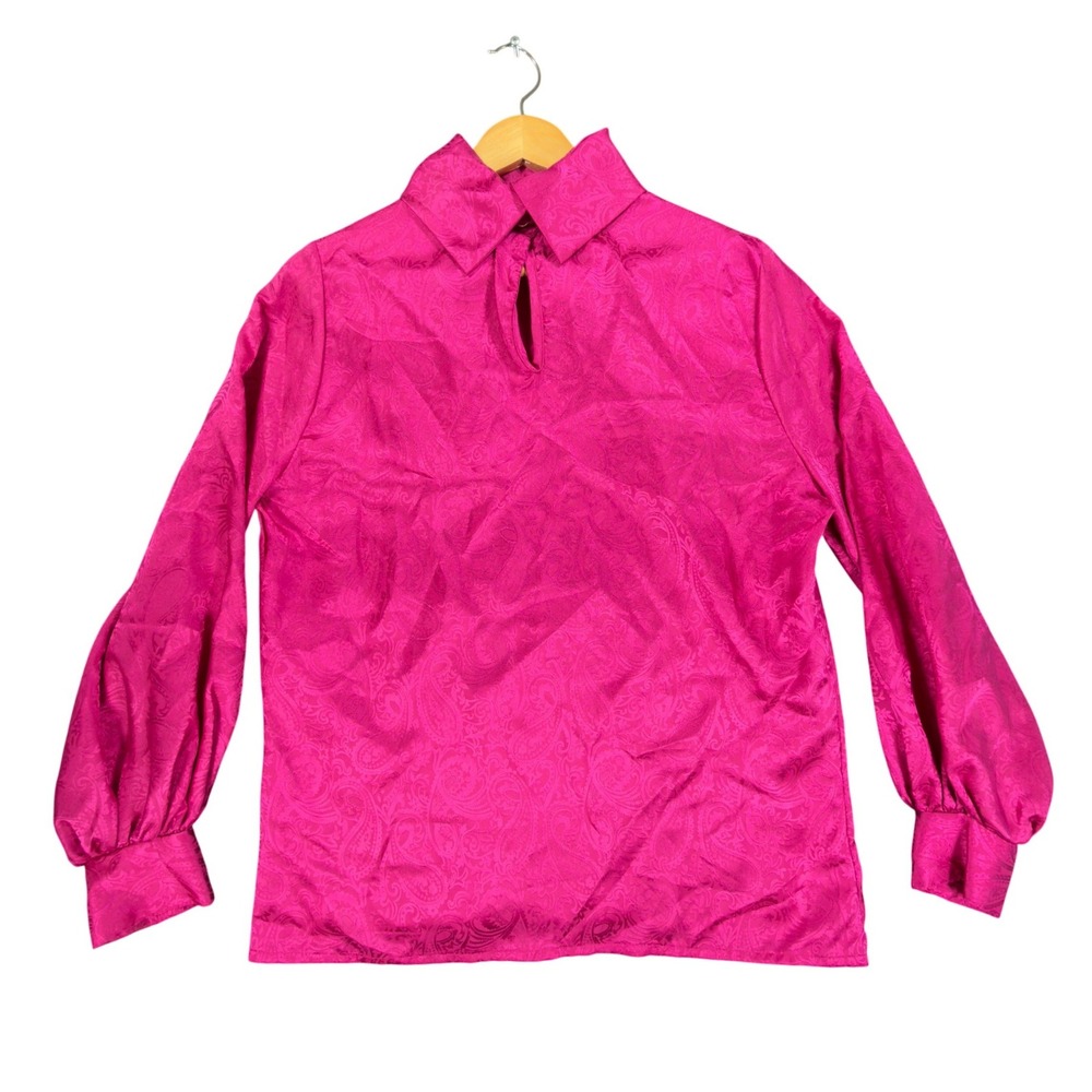 Laura Mae Vintage 80s Blouse Womens 8 Pink Polyester NWT